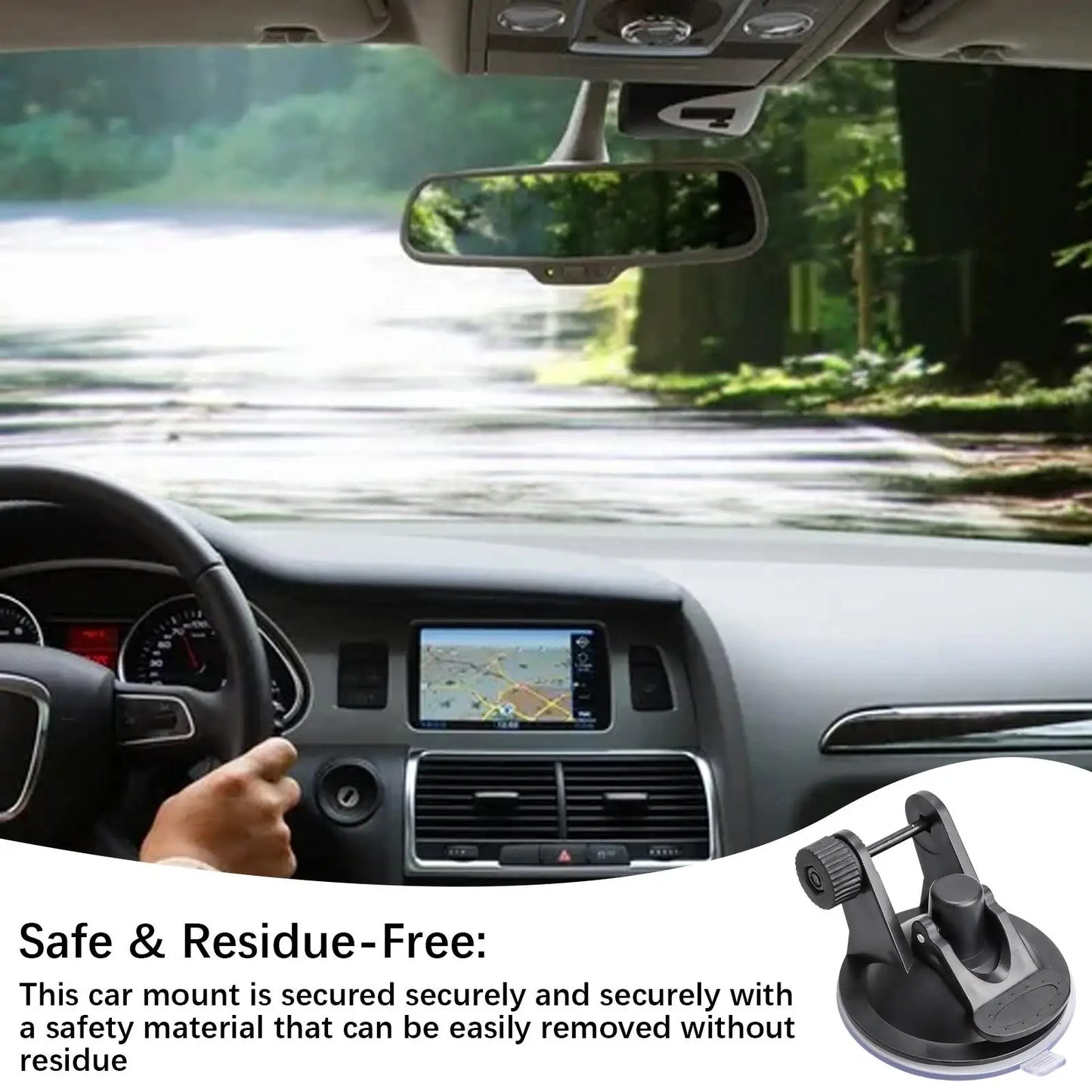 180° Rotating Suction Cup Car Mount for Dash Cam & Camera