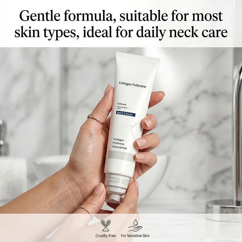 Collagen Neck Cream 50g With Roller Applicator Nourishing Skin Daily Neck Care Deeply Hydrating Moisturizer For Smoothing Skin Peaceful Pleasures Health and Wellness