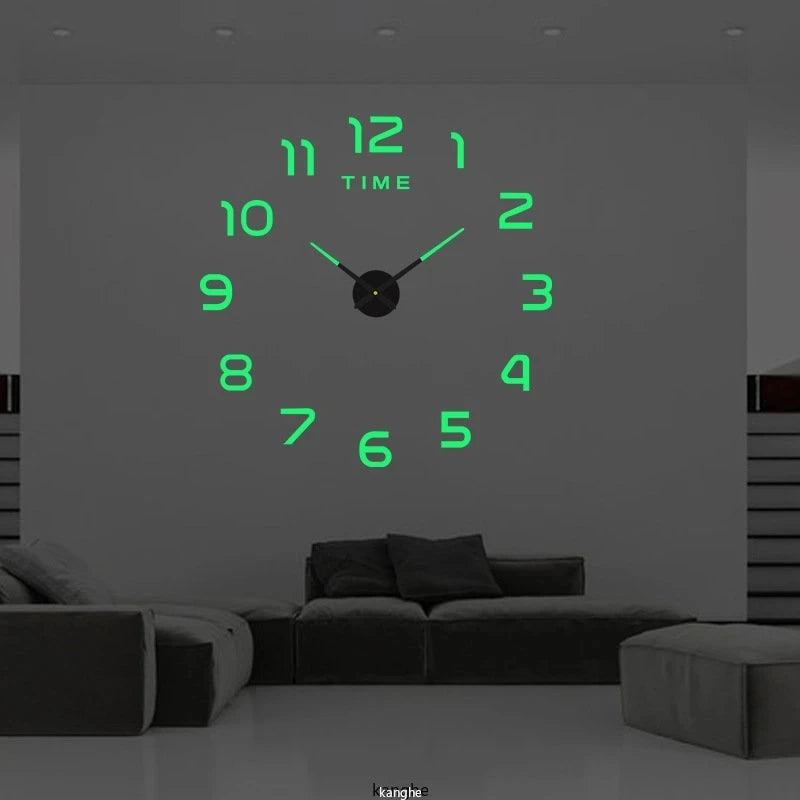 2026 Modern Design Large Wall Clock 3D DIY Quartz Clocks Fashion Watches Acrylic Mirror Stickers Living Room Home Decor Horloge Peaceful Pleasures Health and Wellness