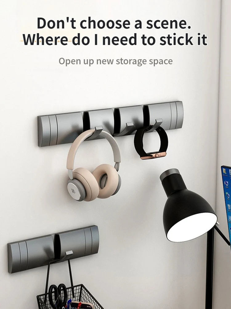 Folding Robe Hooks – 5-Hook Aluminum Wall Rack | Bath & Kitchen