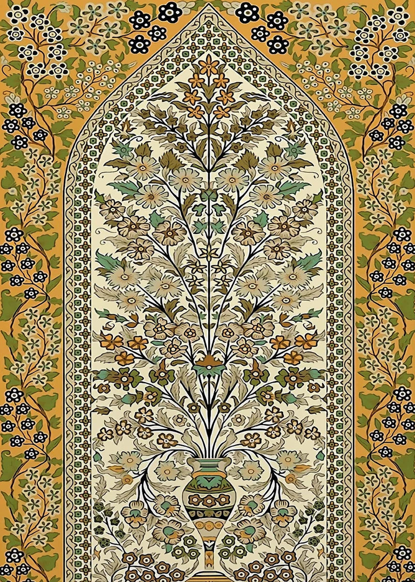 Retro Hindu Abstract Pattern Posters and Prints Religious Art Canvas Painting Wall Art Pictures Home Bar Room Decoration Peaceful Pleasures Health and Wellness E0305-5 20x30cm