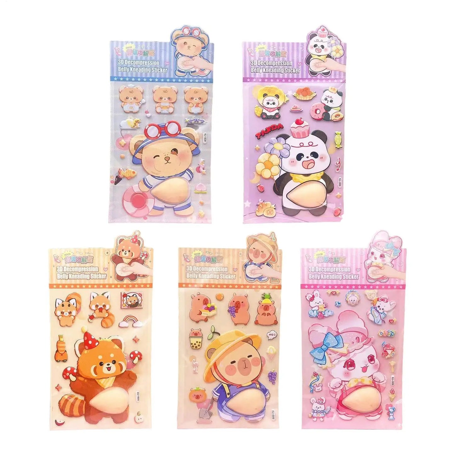 3D Squishy Cartoon Animal Stickers – Cute Kids Gift Sheet