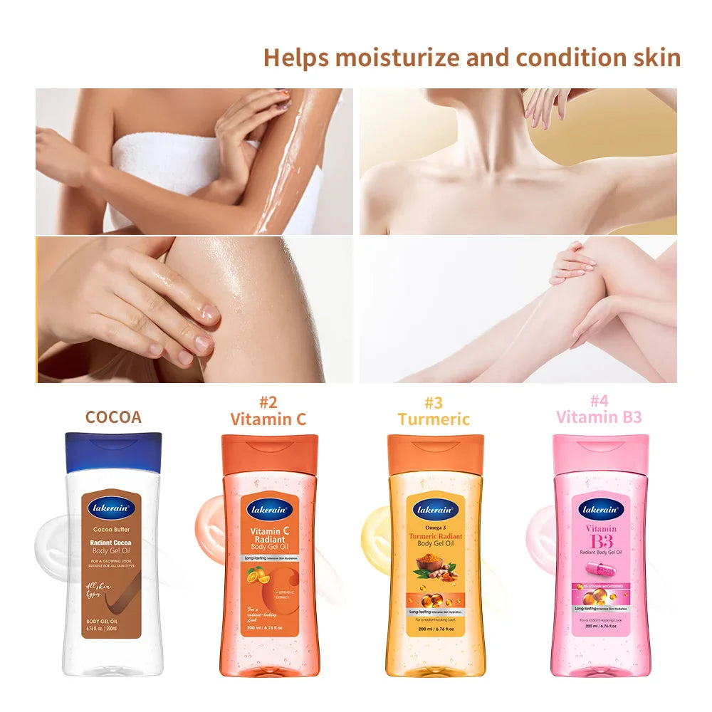 Lakerain Radiant Body Gel Oil – Vitamin C, Turmeric & Cocoa