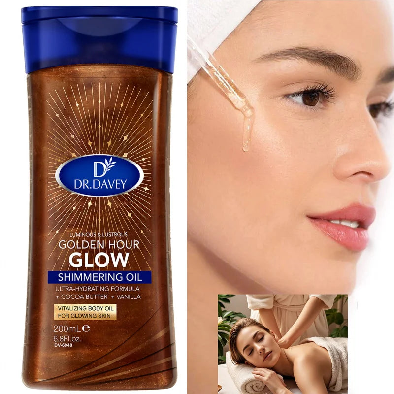 200ML DR.DAVEY SHIMMERING OIL Body Essential Oil Skin Care Oil Moisturizing Care Suitable for Four Seasons Travel Portable Peaceful Pleasures Health and Wellness