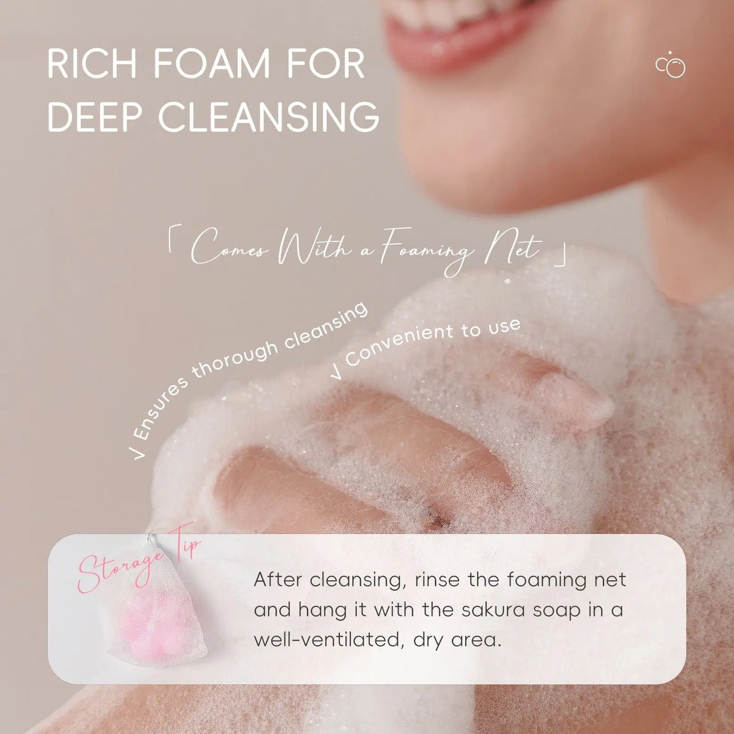 LAIKOU Sakura Facial Soap – Moisturizing Foam Face & Body Wash