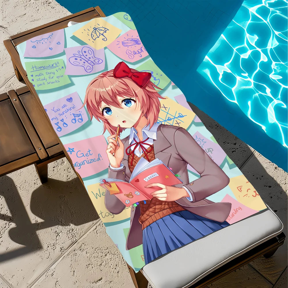 D-Doki Anime Club Quick-Dry Beach Towel | Soft Pool Towel Gift Quick-Dry Beach Towel Peaceful Pleasures Health and Wellness z5 STJ150x260CM