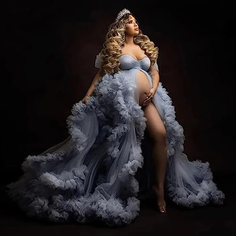 Tulle Lace Maternity Dress | Baby Shower & Photoshoot Gown