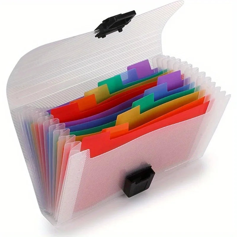 A6 13-Pocket Accordion File Organizer with Button Closure