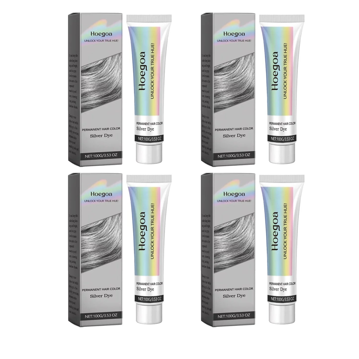 HOEGOA Smoky Gray Permanent Hair Dye Cream – Silver Unisex