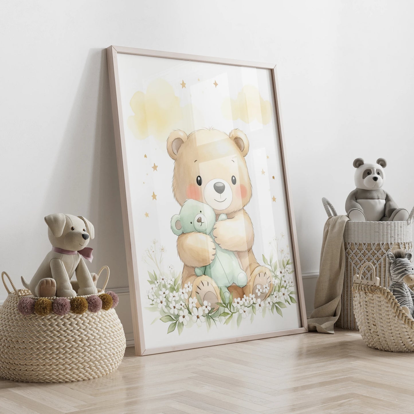 3-Piece Elephant & Sloth Canvas Wall Art | Home & Kids Room Decor