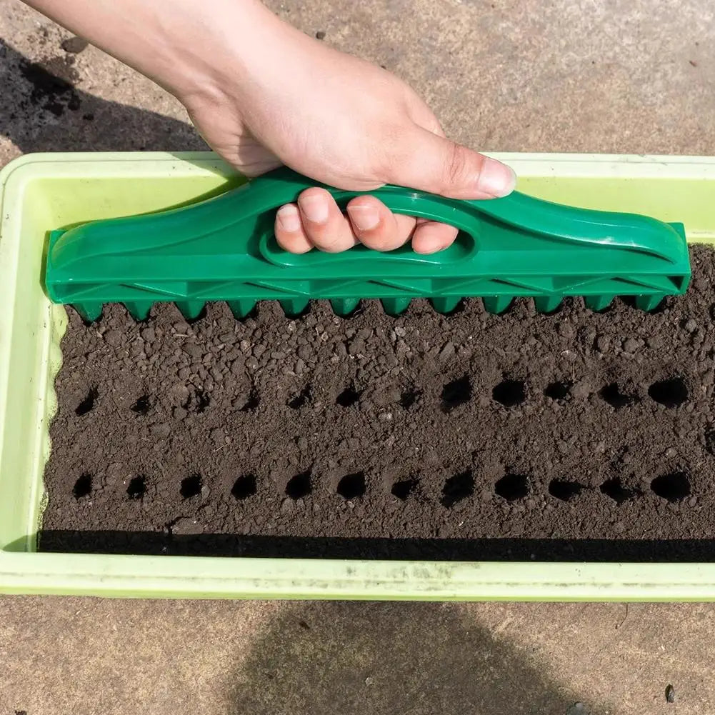12-Hole Seed Spacer And Seeder Tool Garden Planting Template With Hole Dibber Efficient Soil Digger For Vegetable Flower Seeding Peaceful Pleasures Health and Wellness
