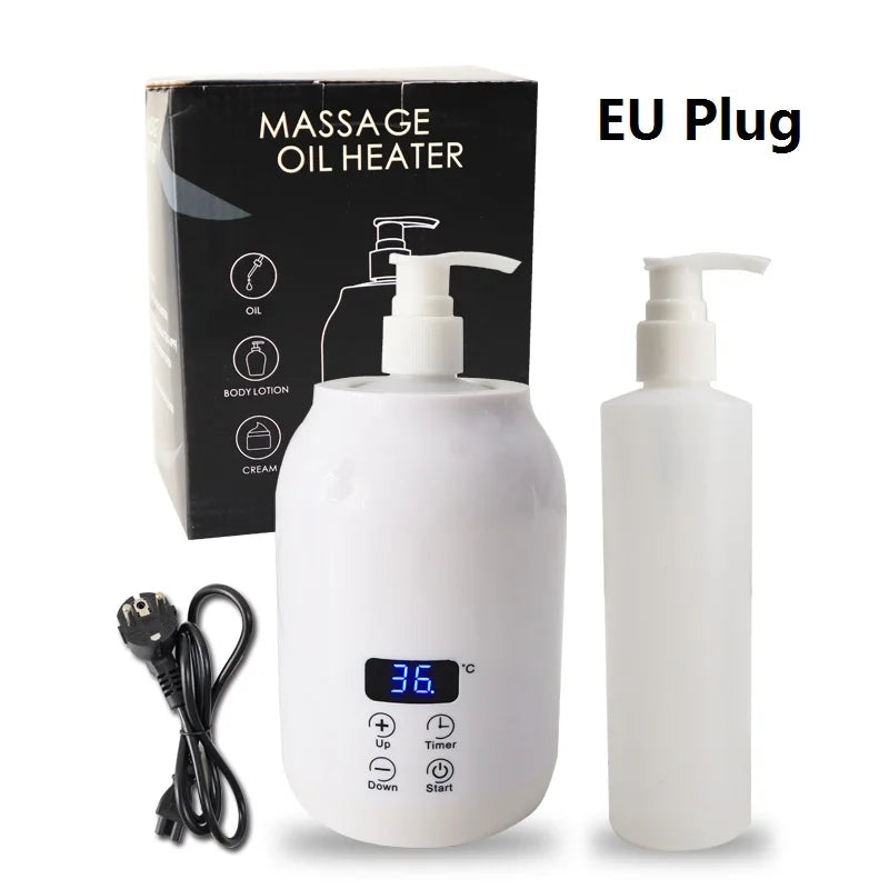 Electric Massage Oil Warmer 250ml | LED Lotion Heater Dispenser