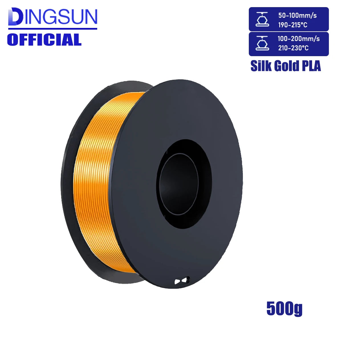 DINGSUN 3D Silk PLA+ Filament 1.75mm Multicolor 200g–1kg Spool