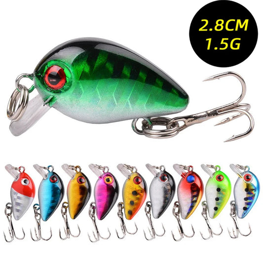 2026 Mini Biomimetic Hard Bait Random Bait Set New 3/5/8Pcs Mixed Color Crank Fishing Lure 2.8cm 1.5g For Outdoor Fishing Peaceful Pleasures Health and Wellness