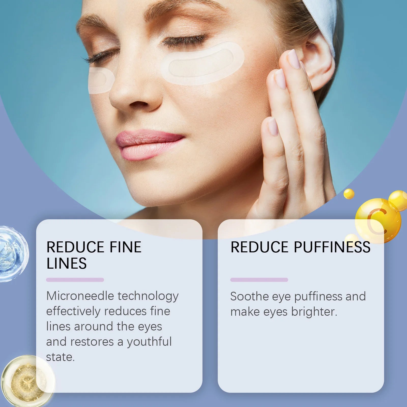 0.25mm Hyaluronic Acid Microneedle Patches Reduce Dark Circles Improve Eye Bags Puffiness Hydrating Anti-Aging Eye Care Peaceful Pleasures Health and Wellness