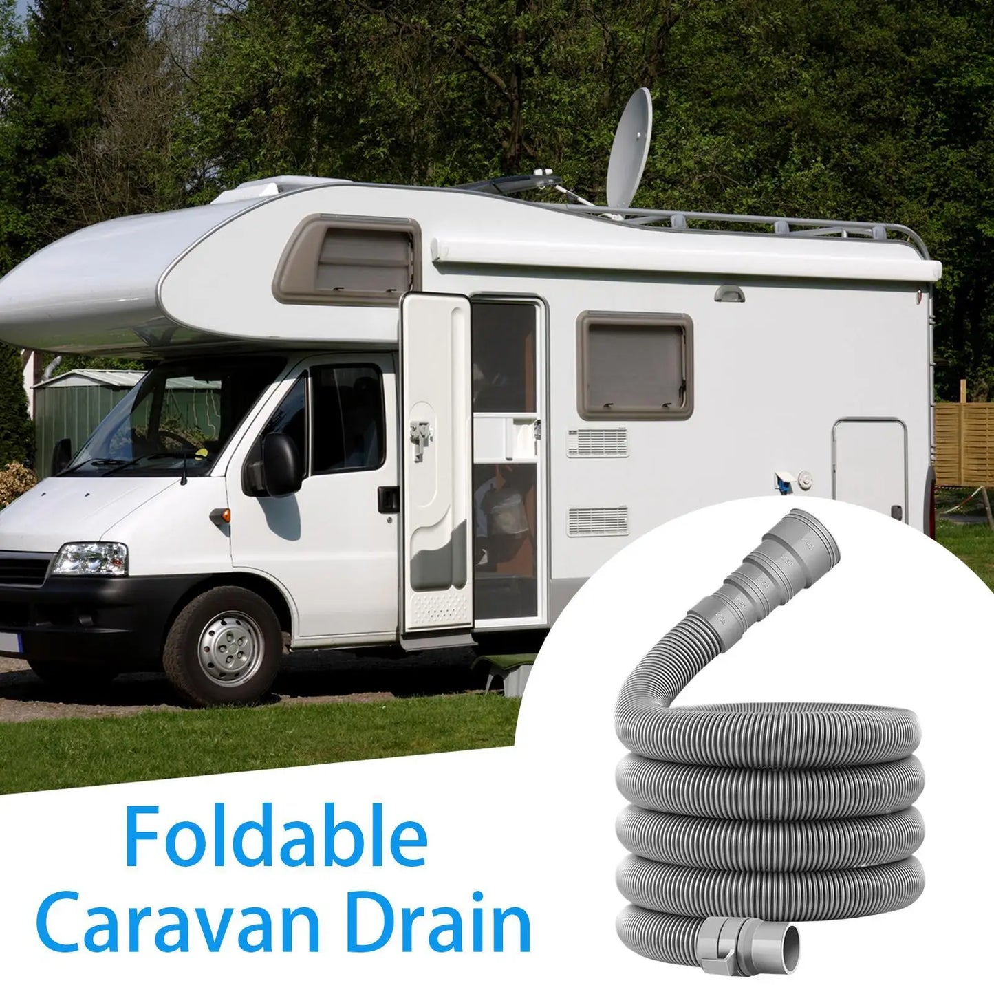 Foldable RV Caravan Sewer Hose Kit | Cut-to-Size 28–42mm