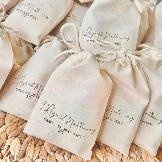 5-Pack "I Regret Nothing" Hangover Recovery Kit Bags | Bachelorette Party Favor Bags Peaceful Pleasures Health and Wellness