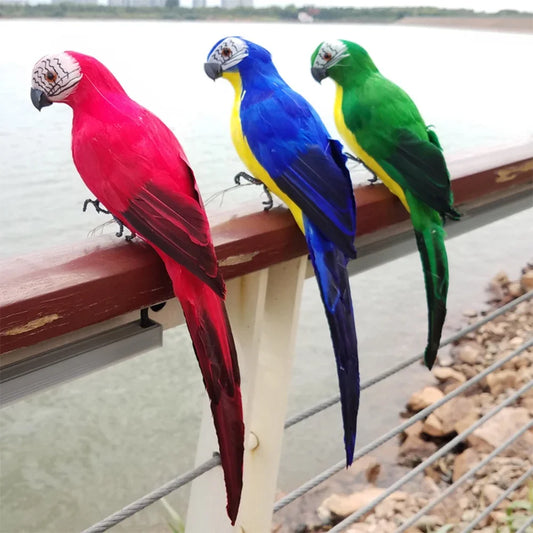 25/35cm Creative Handmade Simulation Parrot Animal Bird Garden Props Decoration Miniature Feather Lawn Doll Ornaments Peaceful Pleasures Health and Wellness