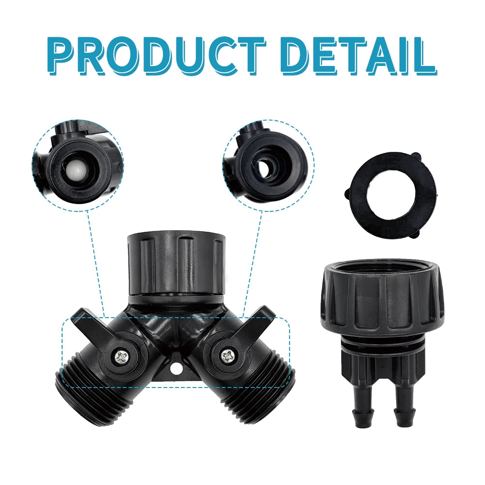 Drip Irrigation Tap Adapter 4-Way Splitter for Garden 1/4'' Hose Automatic Watering System Kit Bonsai Pot Plant Greenhouse Peaceful Pleasures Health and Wellness
