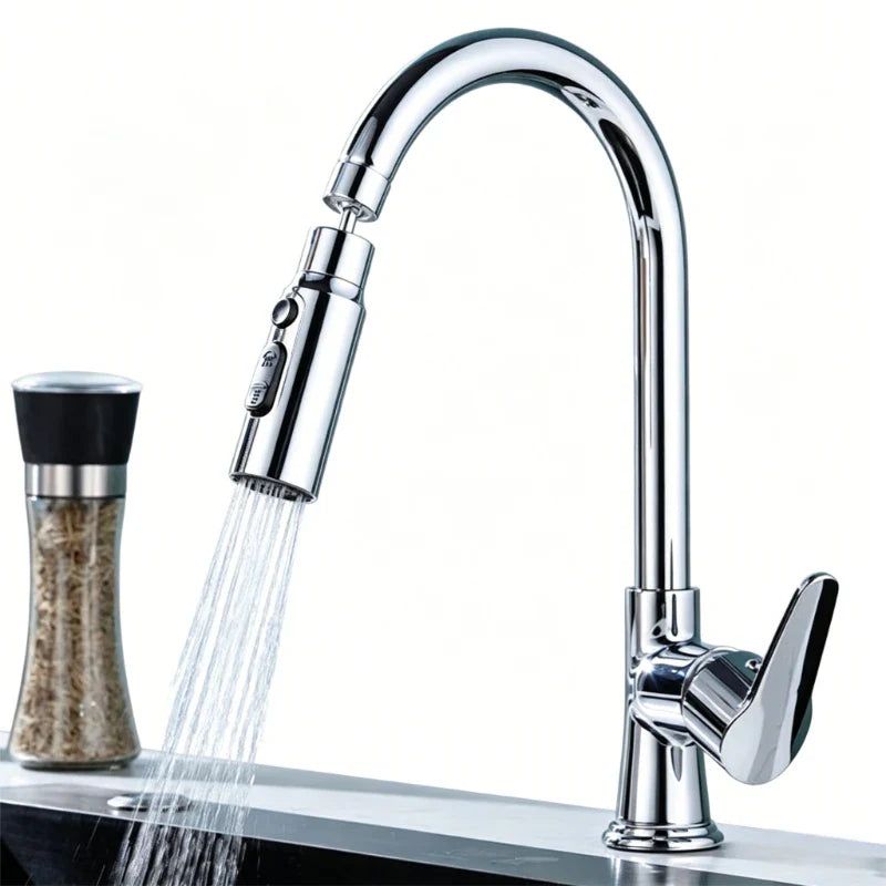 3-Mode Faucet Aerator – 360° Swivel Anti-Splash Kitchen Sprayer