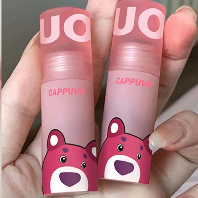 Cappuvini Bear Matte Liquid Lipstick – Strawberry Red & Nude Pink