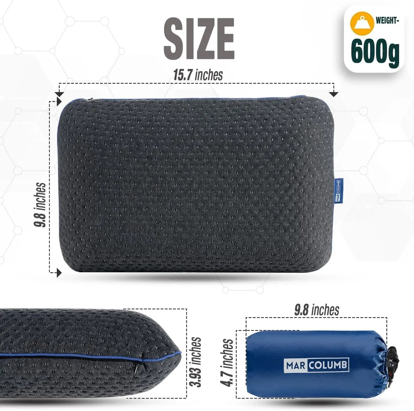 Portable Memory Foam Travel Pillow with Cooling Case - Lightweight for Camping & Outdoor Peaceful Pleasures Health and Wellness