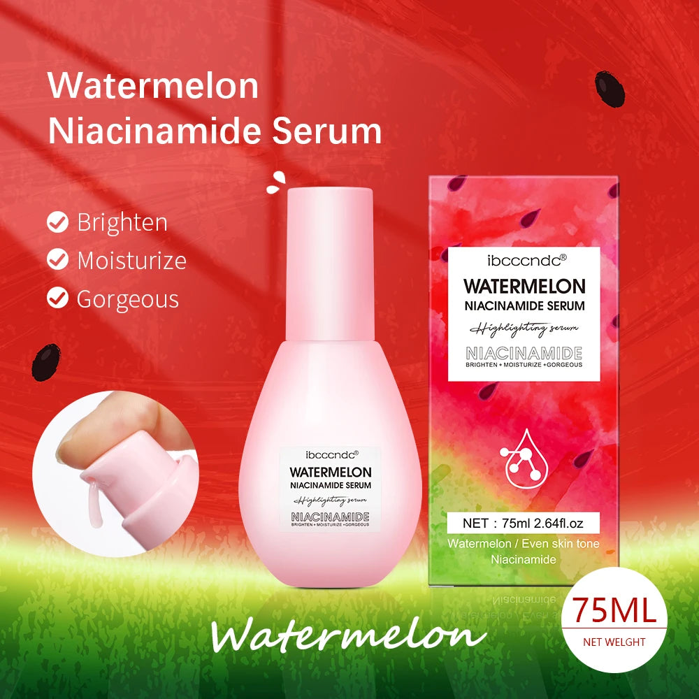 New Watermelon Glow Niacinamide Dew Drops Serum Makeup Primer Cream Lightweight Facial Serum & Priming Liquid Brightner Peaceful Pleasures Health and Wellness