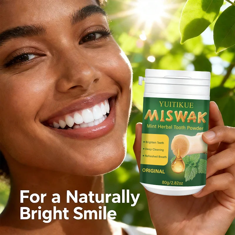 Miswak Mint Herbal Tooth Powder – Natural Brightening & Fresh Breath Herbal Tooth Powder Peaceful Pleasures Health and Wellness