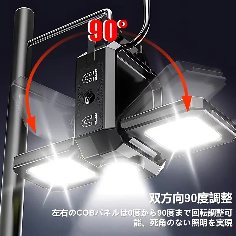 COB Mini Flashlight Keychain Light Work Light USB Rechargeable Lamp with 90° Foldable Side Lights Super Bright Portable Lanterns Peaceful Pleasures Health and Wellness