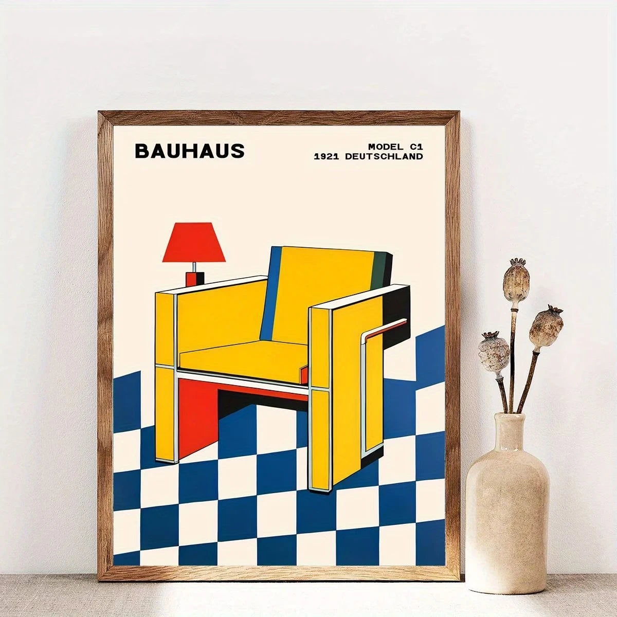 Modern Bauhaus Chair Canvas Wall Art Print | Home Decor
