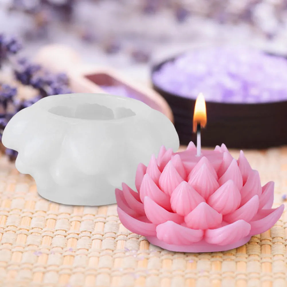 3D Lotus Flower Silicone Mold — Candle, Cake & Crafts Craft Supplies Peaceful Pleasures Health and Wellness