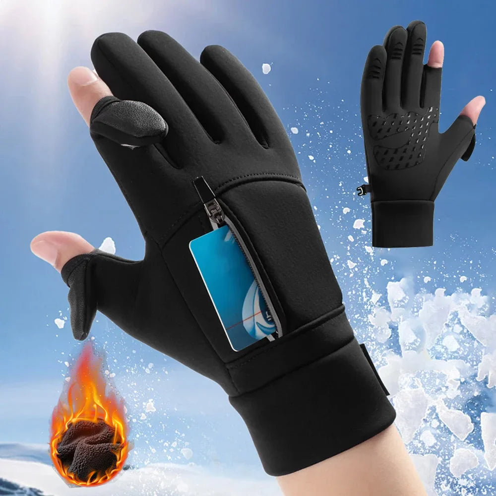 Winter Flip-Finger Touchscreen Gloves – Windproof & Waterproof