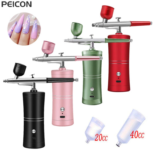 Airbrush Nail With Compressor Portable Air brush Nails Compressor For Nail Art Paint Painting Crafts Airbrush Compressor Kit Peaceful Pleasures Health and Wellness