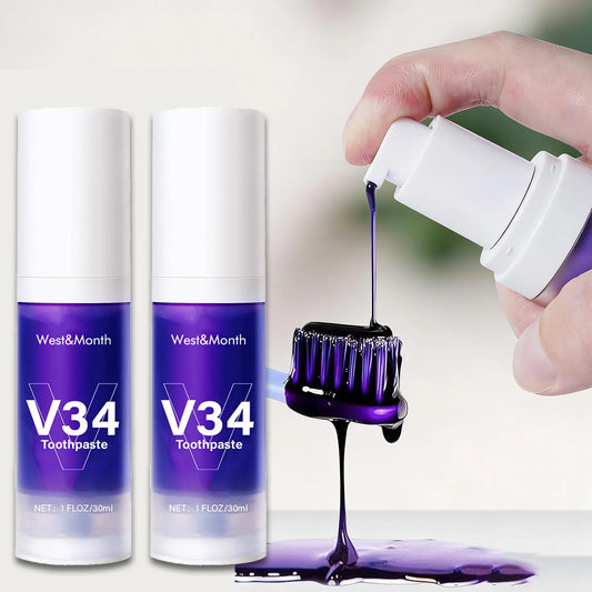 V34 Teeth Whitening Toothpaste 30ml – Stain & Plaque Remover Whitening Toothpaste Peaceful Pleasures Health and Wellness
