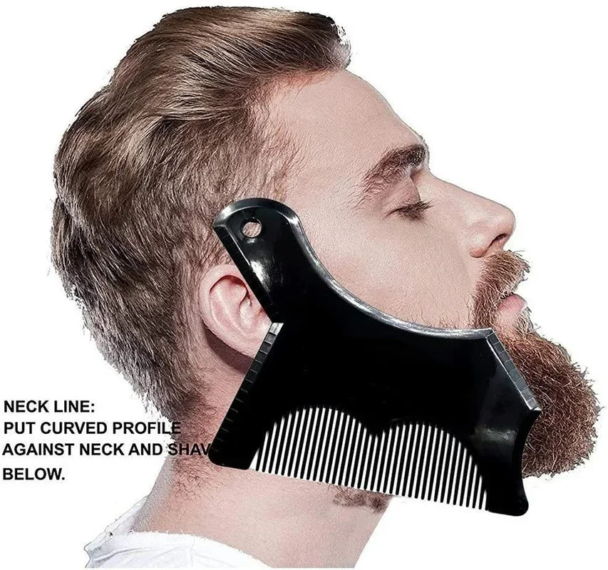 New Innovative Design Beard Shaping or Stencil with Full-Size Comb for Line Up Tool Trimming Shaper Template Guide for Shaving Peaceful Pleasures Health and Wellness