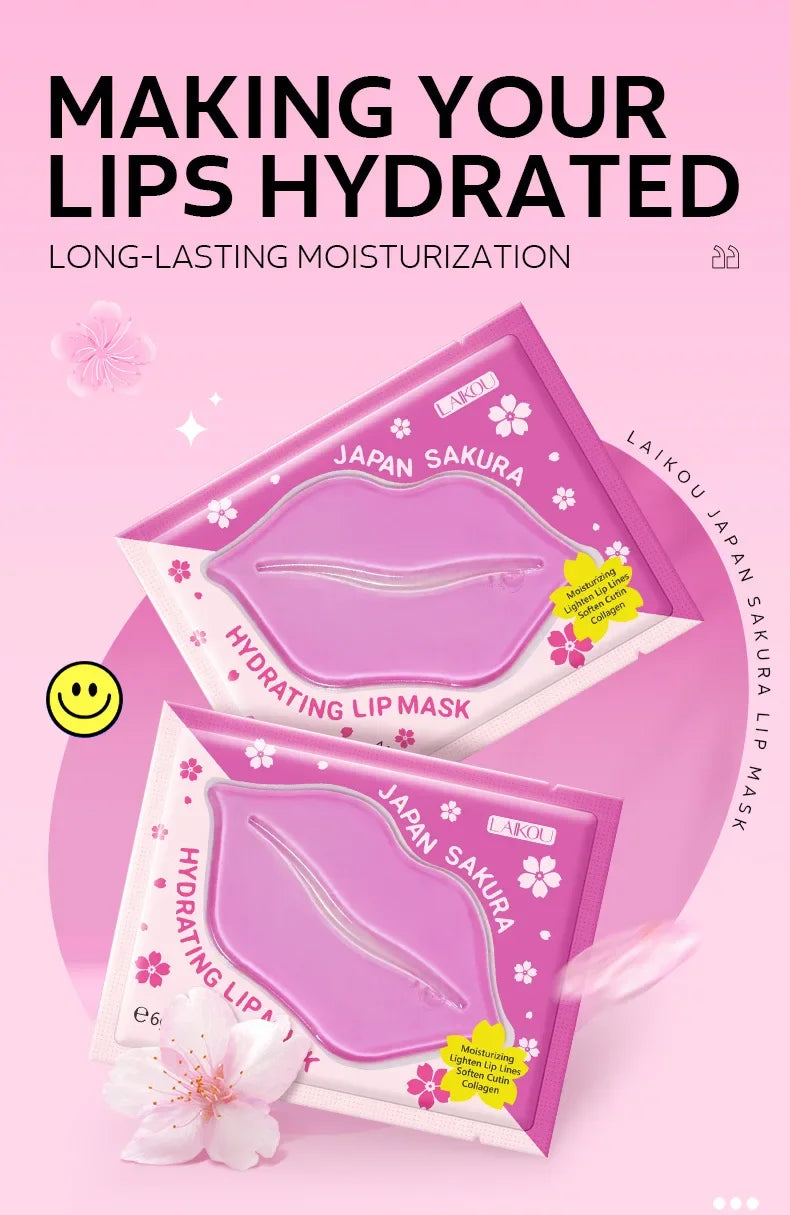 LAIKOU Cherry Blossom Lip Mask – Moisturizing & Anti-Wrinkle