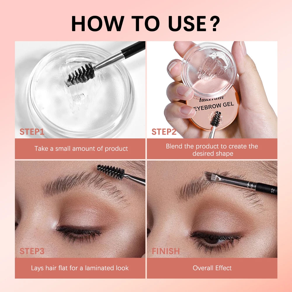 3D Waterproof Eyebrow Sculpting Gel Wax & Brush | Natural Hold Eyebrow Styling Gel Peaceful Pleasures Health and Wellness