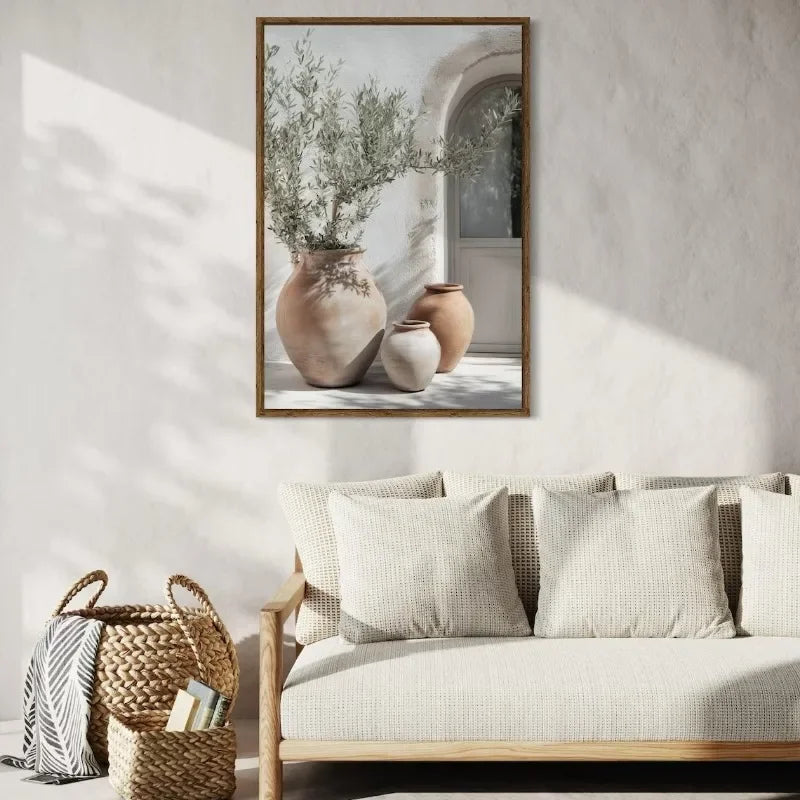 Minimalist Olive Tree Canvas Wall Art | Mediterranean Decor