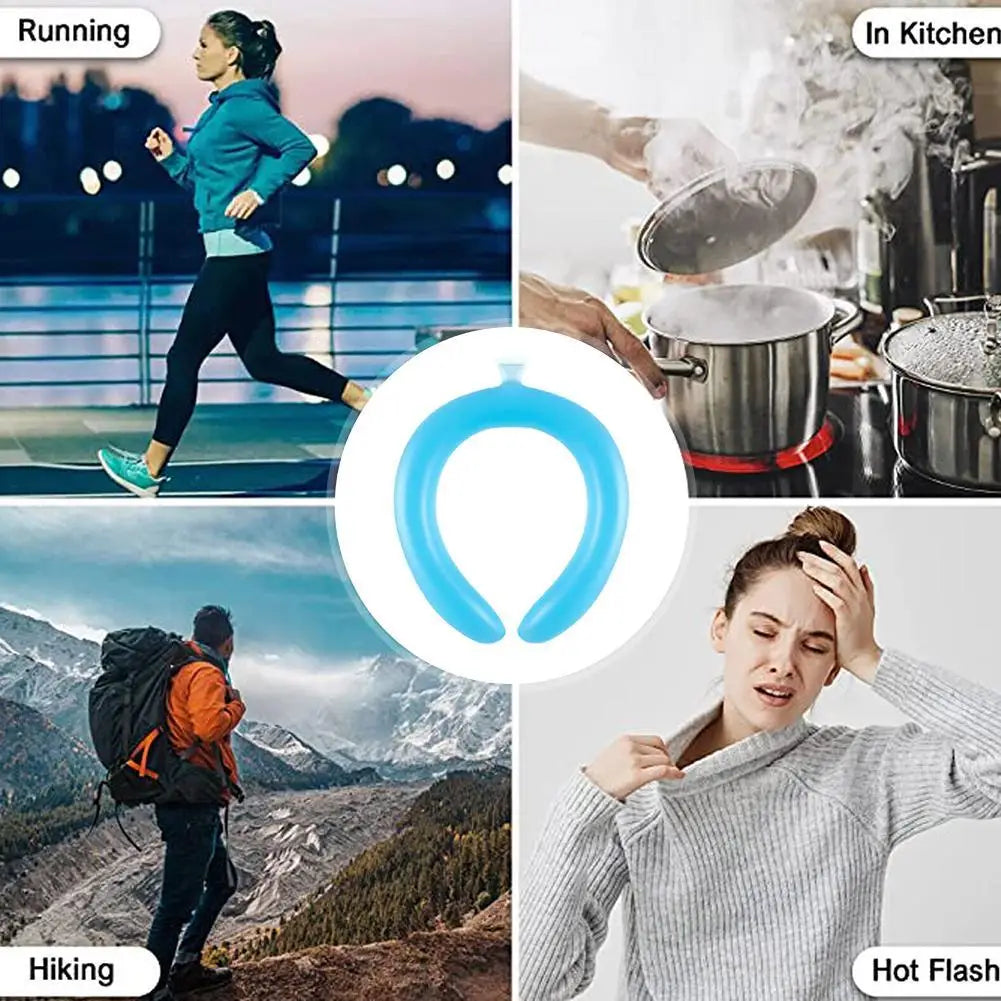 PCM Ice Neck Ring Summer Cooling Neckband Heatstroke Prevention Reusable 28℃ Natural Freeze No Condensation Long Lasting Cool Peaceful Pleasures Health and Wellness