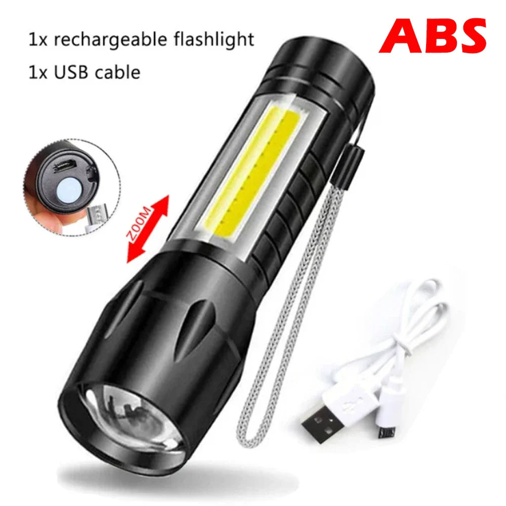 Mini UV LED Flashlight USB Rechargeable Waterproof 800LM Torch