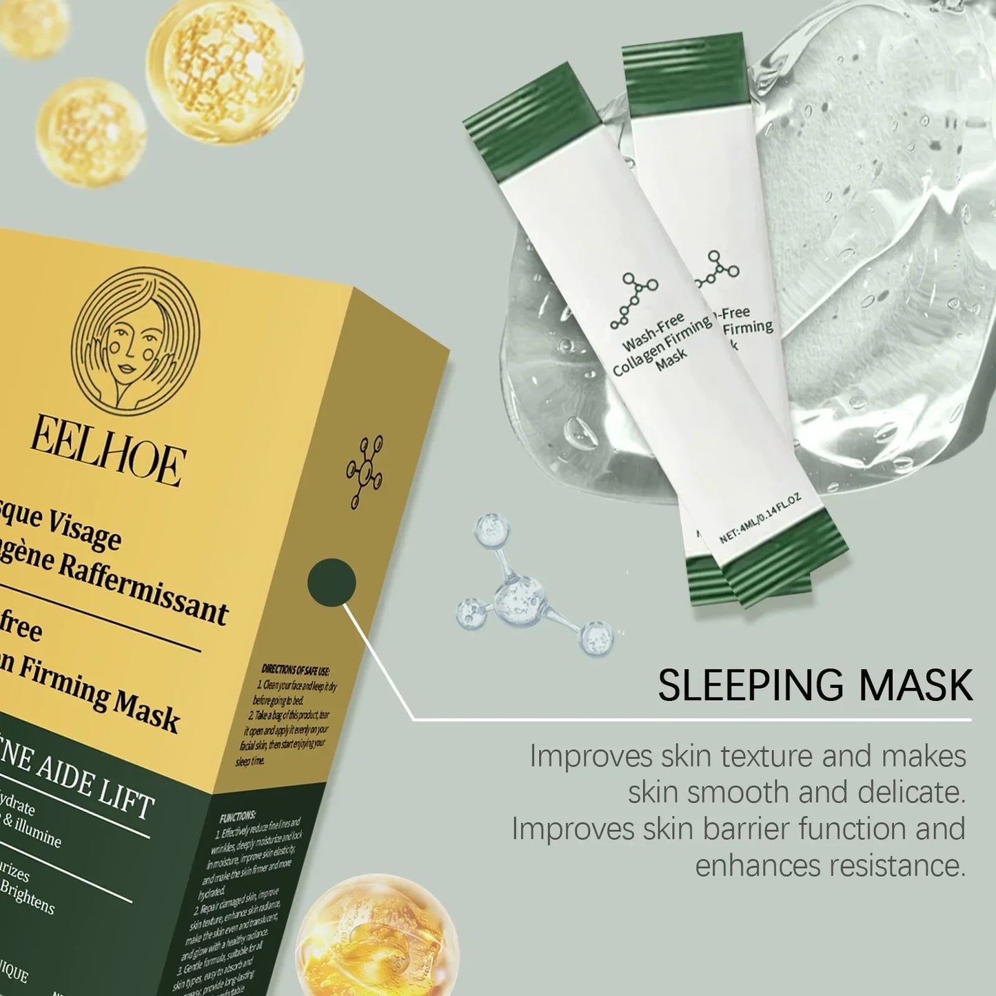 EELHOE Collagen Hydrating Face Sheet Mask – Hyaluronic Acid Peaceful Pleasures Health and Wellness
