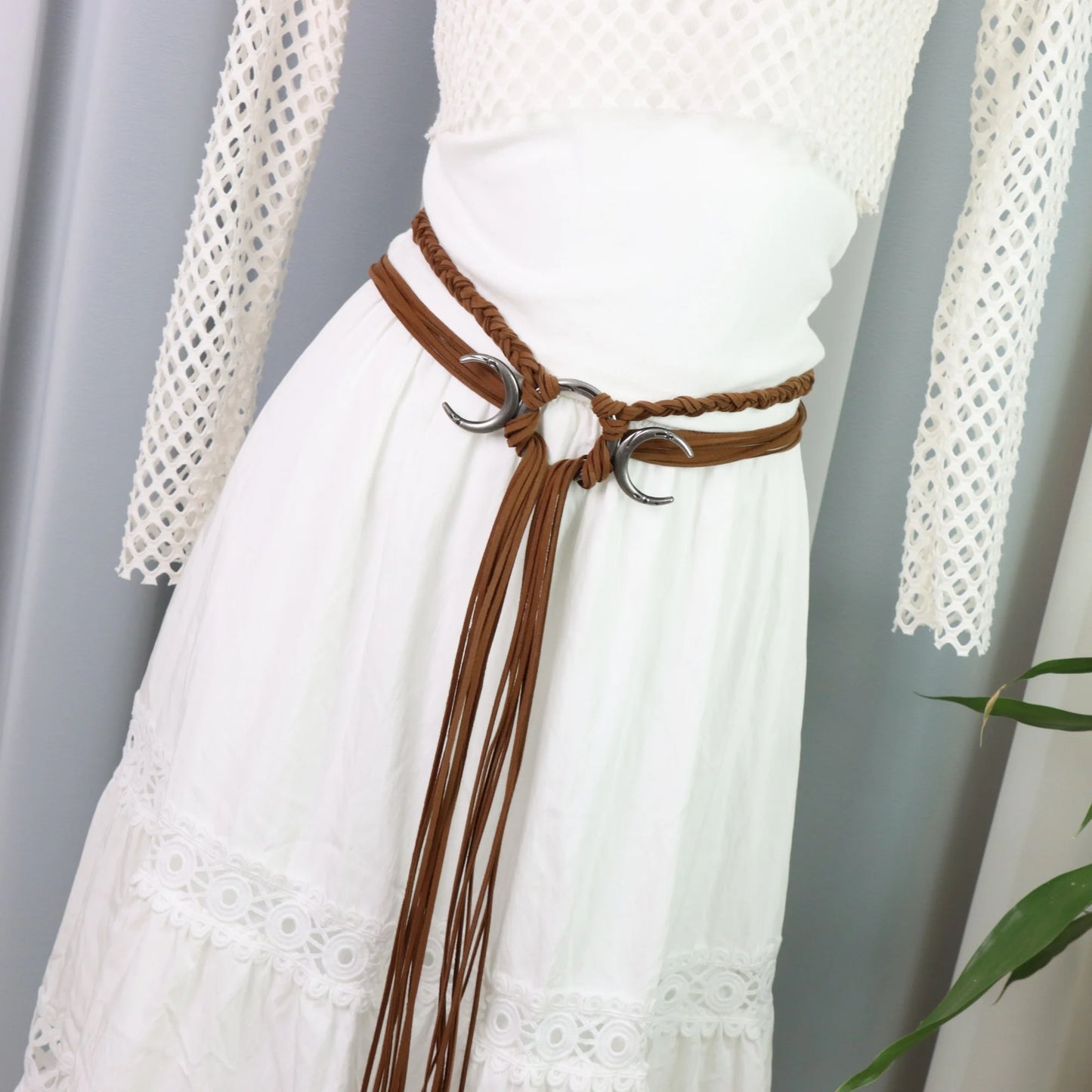 Women's Renaissance Medieval Tassel Long Rope Waistband Witch