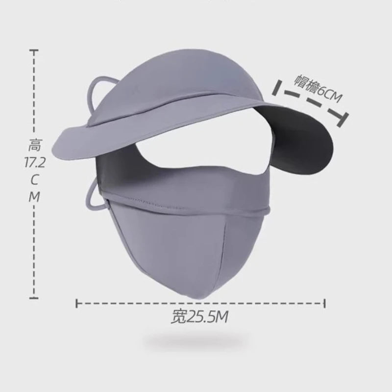 Summer UV protection Polyester Ice Silk Mask Portable Sunshade Breathable Sunscreen Mask Outdoor With Brim Sun Protection Hats Peaceful Pleasures Health and Wellness