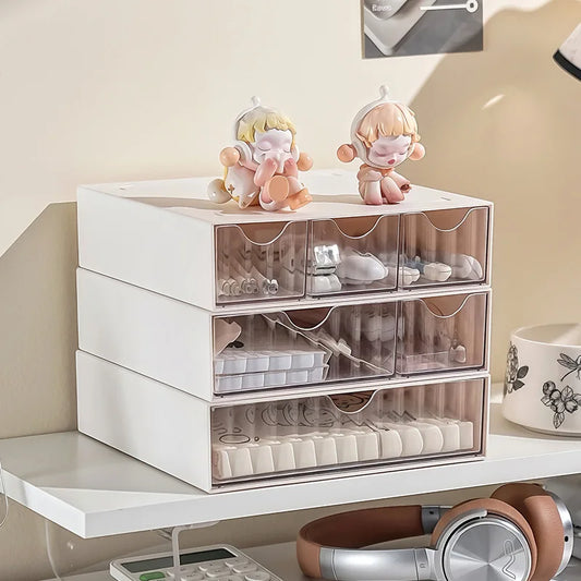 Stackable Drawer Organizer Multi-Functional Storage Box Large Capacity Desktop Stationery Holder Space-Saving Drawer Cabinet Peaceful Pleasures Health and Wellness