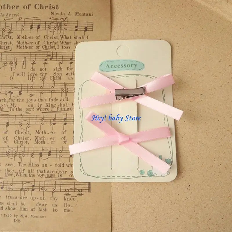 Ballet Ribbon Bowknot Hair Clips – 1 Pair Girls' Hairpins