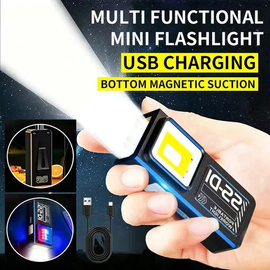 Mini COB LED Flashlight USB-C Rechargeable Magnetic Clip EDC LED Work Flashlight Oasis Select