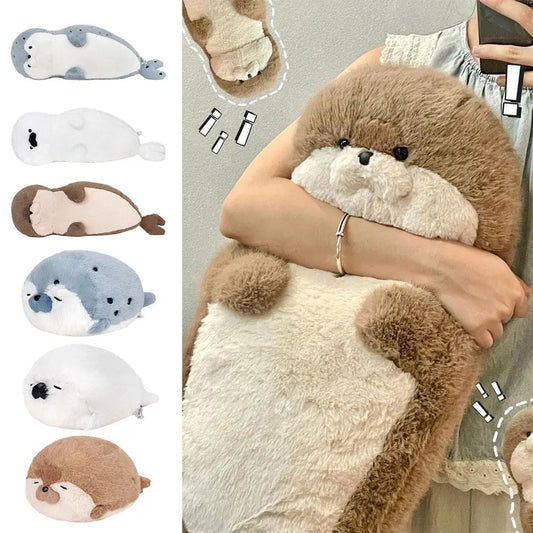 Plush Sea Otter Seal Stuffed Animal Pillow | Soft Cuddle Toy Plush Stuffed Animal Peaceful Pleasures Health and Wellness