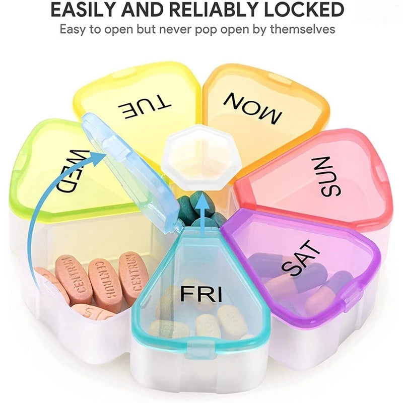7-Day Pill Organizer | Mini Portable Travel Tablet & Vitamin Box