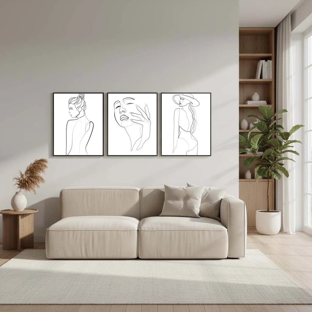 Abstract Fashion Woman Black White Canvas Wall Art Print Canvas Wall Art Print Peaceful Pleasures Health and Wellness