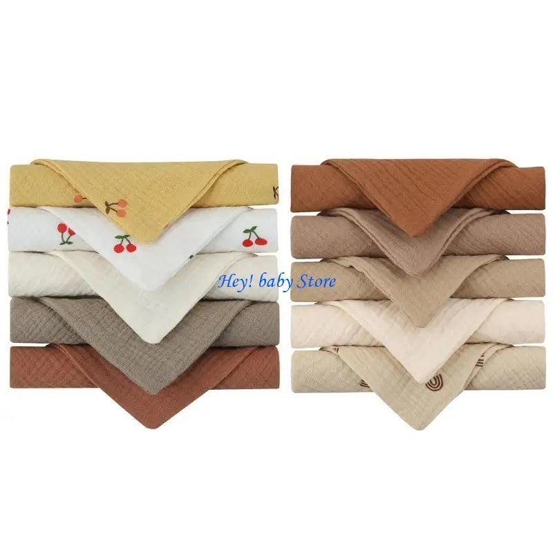 10-Pack Baby Washcloths | Soft Cotton Gauze Facecloths & Burp Cloths